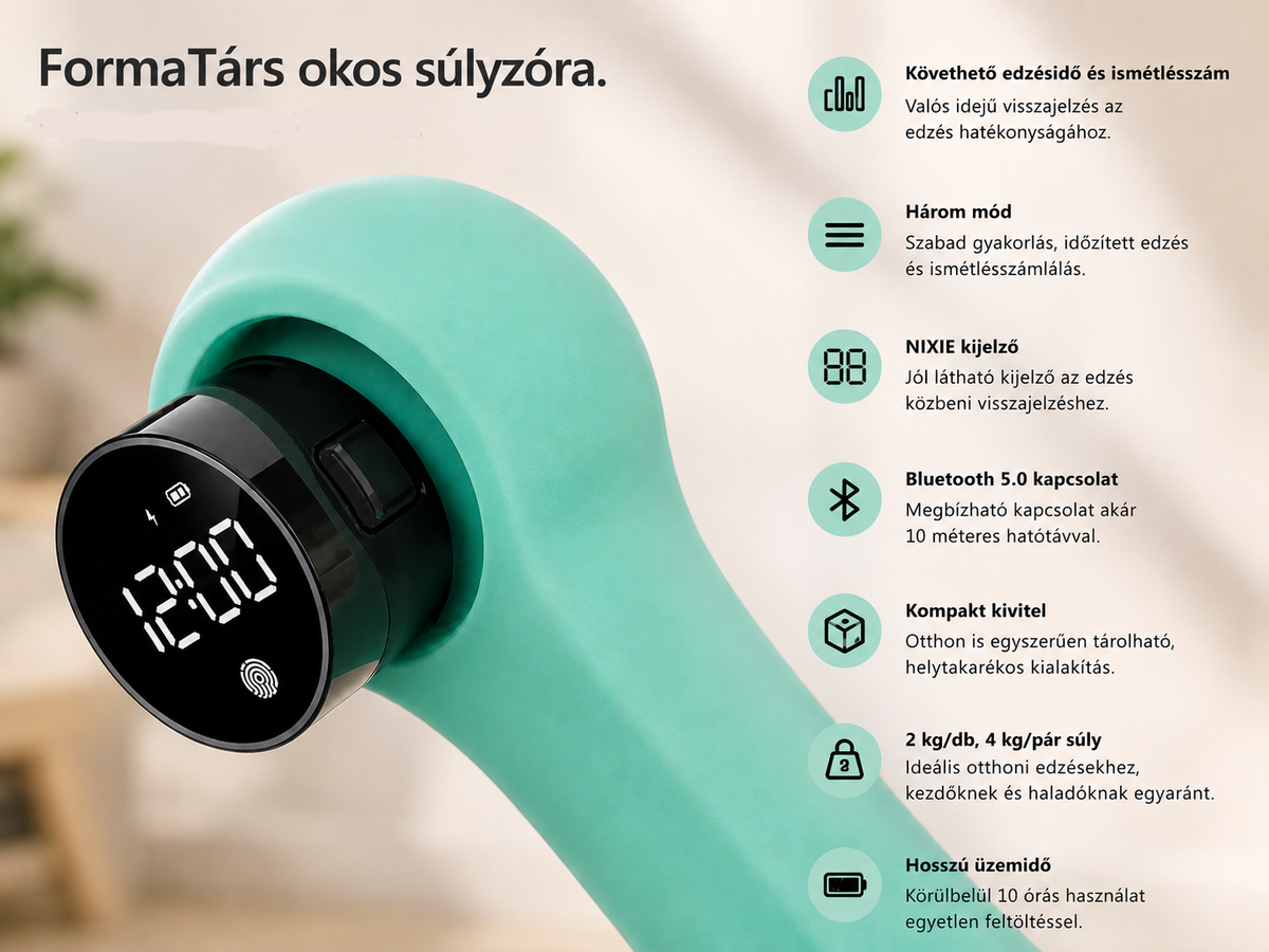 FormaTárs™ bluetooth okos súlyzó